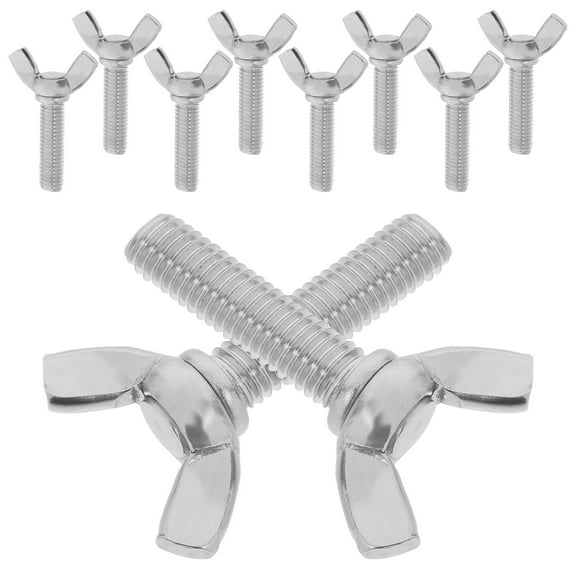 10pcs Wing Bolts Replacement Stainless Steel Thumb Screws M8x30 Butterfly Bolts for DIY Projects and Mechanical Maintenance