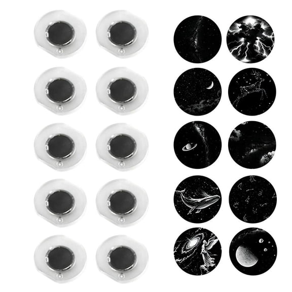 10pcs Starry Sky Projection Film Disc, Heat-Resistant Optical Lens for Night Light,Pattern Slide for Ambient Room Decoration and Car Ceiling Projector