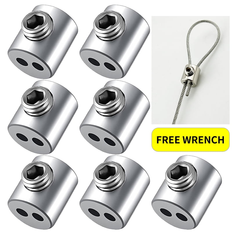 10pcs Steel Wire Rope Clamp Stainless Steel Cable Hanging Clip Double ...