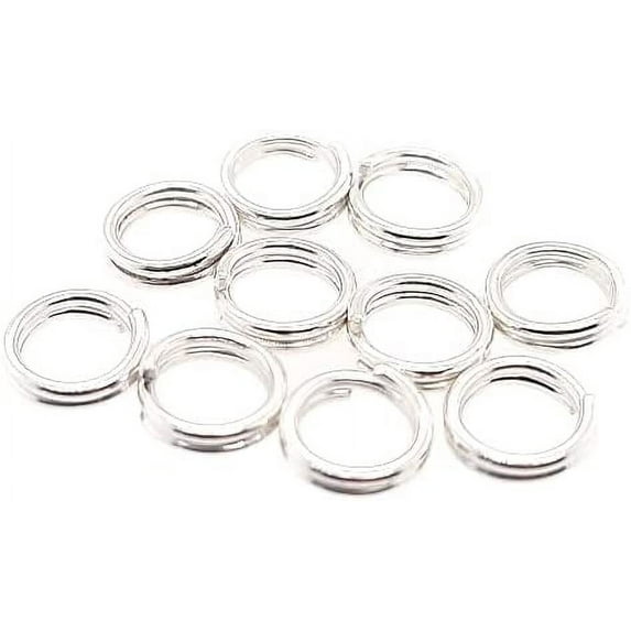 10pcs Sterling Silver Round Split Ring 5.5mm Jump Ring Connector for ...