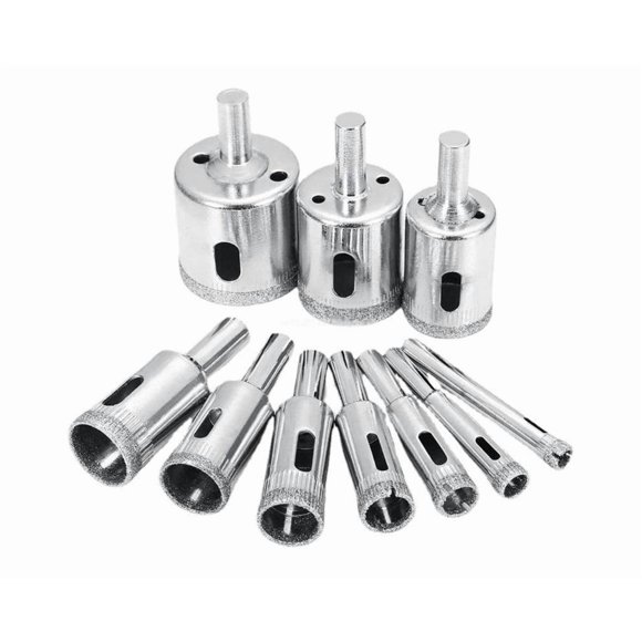 10pcs Stone Tile Drill Bit Diamond Coated Marble Glass Hole Opener