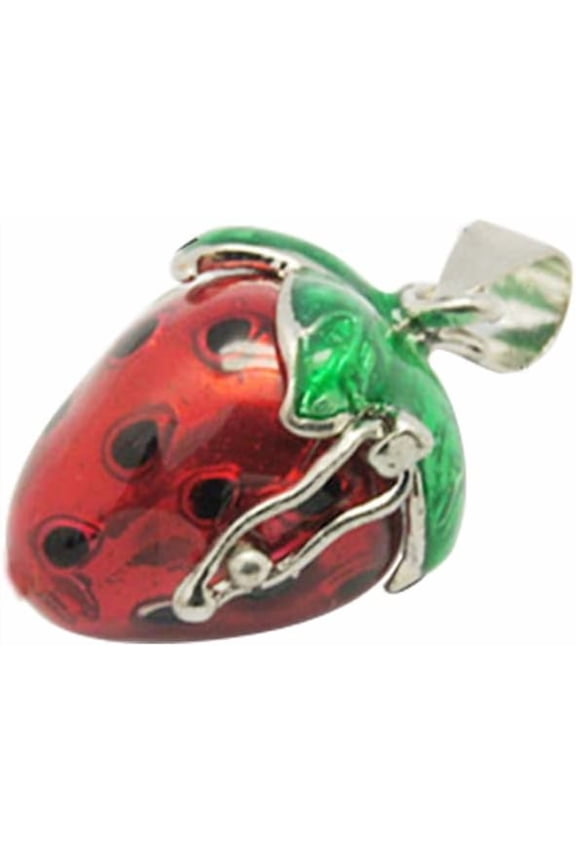 10pcs Strawberry Brass Enamel Prayer Box Pendants Charms Locket Box Necklace Pendants for DIY Jewelry Making Mixed Color