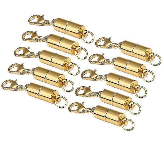 10pcs Strong Magnetic Clasps Clasps Built-in Safety Magnetic Lock with Lobster Clasp Compatible Jewelry Making DIY