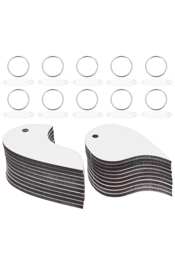 Cool Keychain Heart Shaped Key Rings Synthetic Material 10Pcs