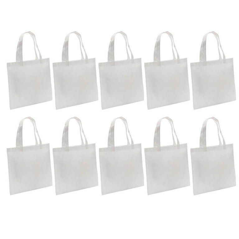 10 Pcs Craft Canvas Bag Sublimation Blank Bag Screen Printing Blank Bag Material Canvas Tote Bag Resuable Washable Grocery Shopping Tote Bags for DIY