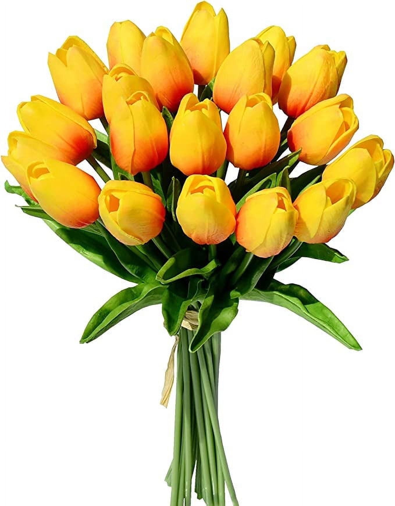 10pcs Sunset Flowers Artificial Tulip Silk Flowers 13.5" for Easter Day Home Kitchen Wedding Decorations