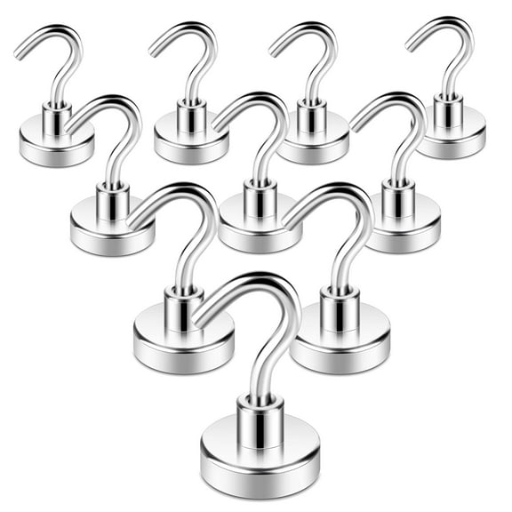 10pcs Super Strong Magnetic Hooks, Magnet Hooks For Cruise Ship, Camping Grill, Kitchen, Fridge, Garage Wall