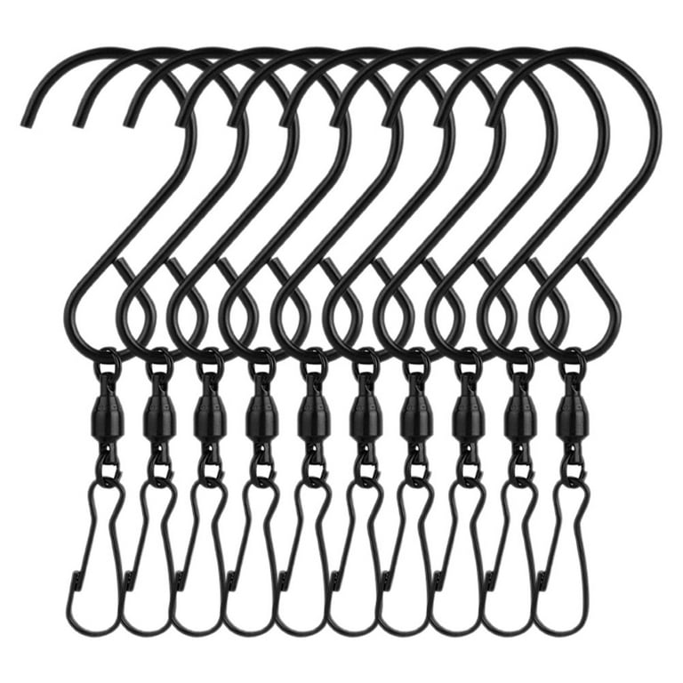 10pcs Swivel Hook Clips for Birdcage Hanger Crystal Twisters (Black)