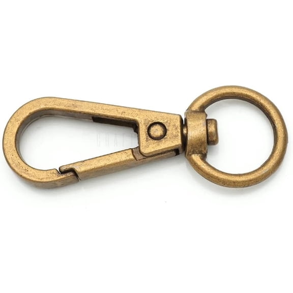 CRAFTME STUDIO Swivel Lobster Clasps Push Gate Snap Hook Bag Clips, 10 PCS FSO (Antique Brass)