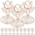 thumbnail image 1 of 10pcs Table Number Place Card Holders Tulip Shape Photos Card Stand Business Card Holders, 1 of 6