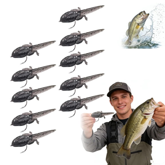 10pcs Tadpole Shaped Soft Lures with Hooks, 2026 New Artificial Fish Bait Floating Action, Realistic Tadpole Fly Fishing Baits