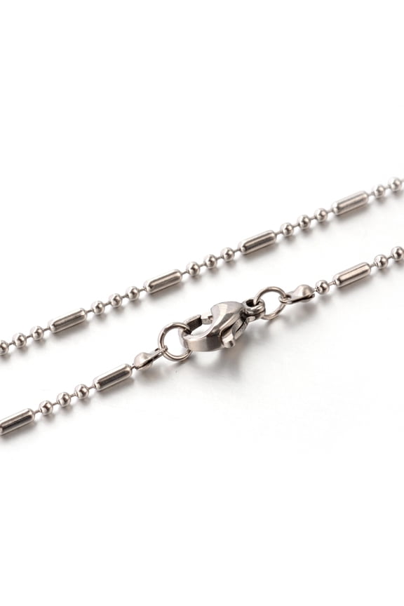 10pcs Tarnish Resistant 304 Stainless Steel Ball Chain Necklaces with Lobster Claw Clasps Stainless Steel color 17.7 inch(45cm) 1.5mm