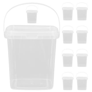 1 Gallon (128 oz) Clear Plastic Bucket with Lid and Handle (5 Pack), Ice  Cream Tub with Lids - Food Grade Freezer and Microwave Safe Food Storage