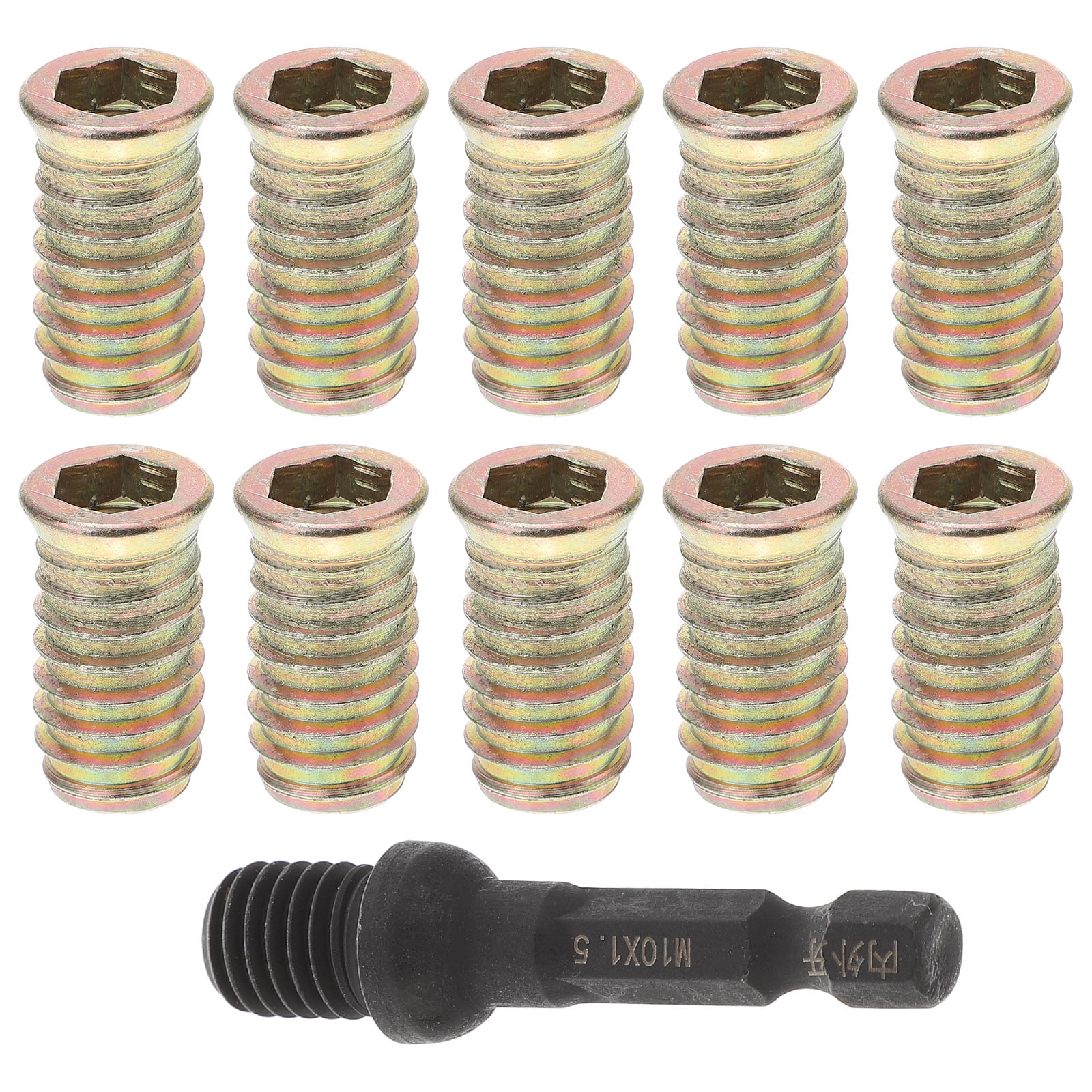 10pcs Threaded Wood Inserts Fastener Furniture Threaded Inserts for
