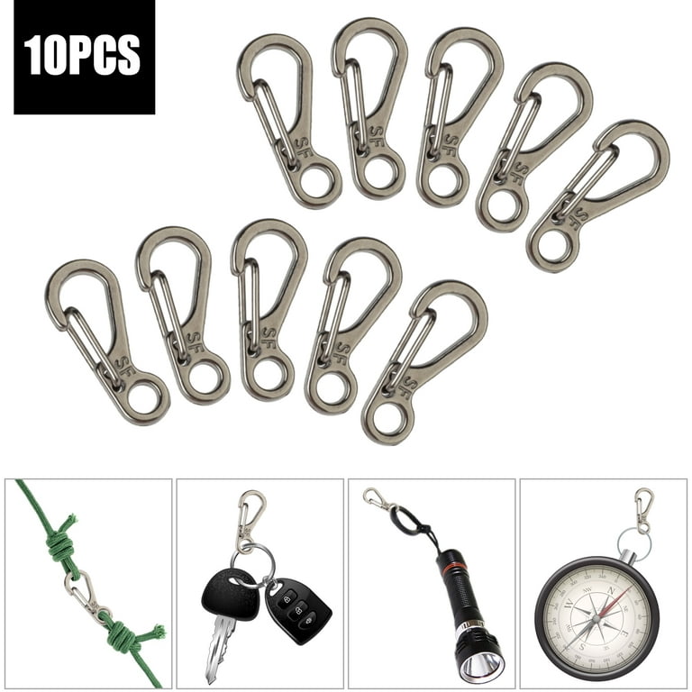 Mini SF Alloy Carabiner Clip, EFFIET Tiny Spring Snap Hook Carabiners for  Backpack Bottle Using Keychains Accessories