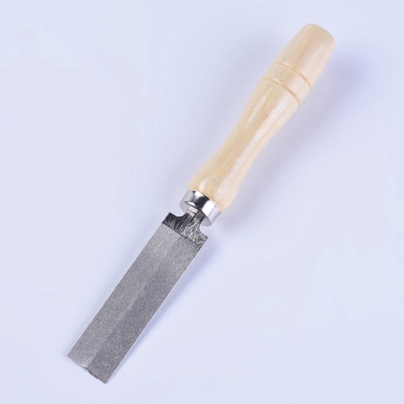 10pcs Titanium-plate Steel Diamond Files with Wood Handle Stainless Steel Color 18.3x2.1cm
