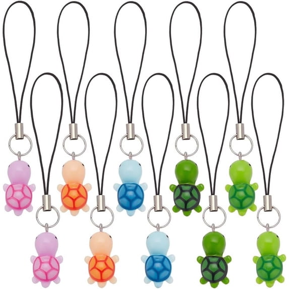 10pcs Tortoise Mobile Straps 5 Colors Resin Turtle Phone Charms Decorative Hanging Charms Lanyard Charms for Women Purse Keychain Pendants Moblie Phone Cases Home Decoration for DIY