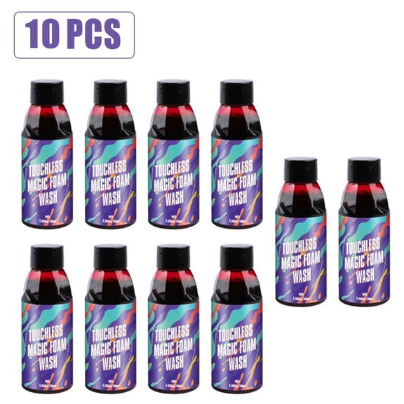 10pcs Touchless Magic Foam Pink Car Wash Soap, 1:700 Dilution Ratio, High Foam Concentrated Formula for Spot-Free Rinse, Safe for All Car Paint Types