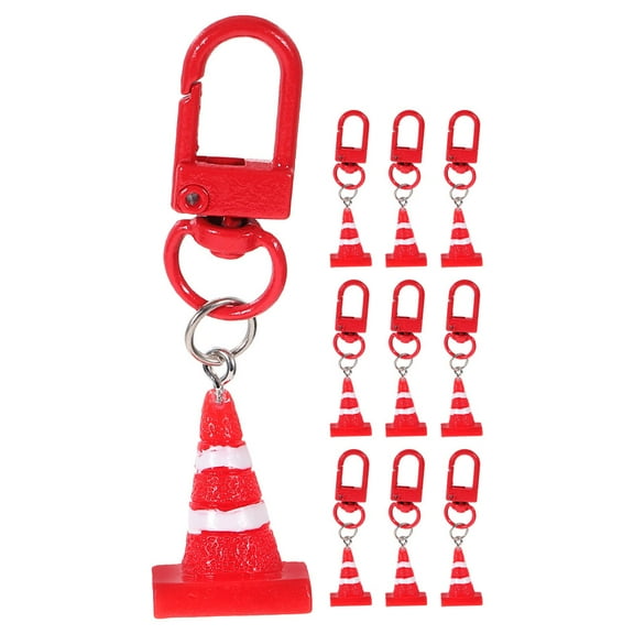 10pcs Traffic Cone Keychain Pendant Resin Street Cone Hanging Charm Party Goodie Bag Fillers