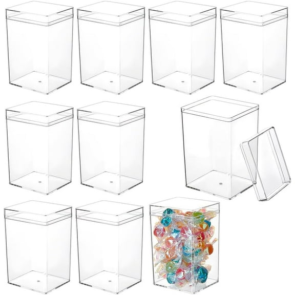 10pcs Transparent Acrylic Packaging boxes Rectangle Clear 5.5x6.4x9.5cm