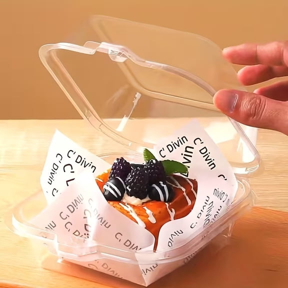 10pcs Transparent Flip-Top Burger Boxes - Ideal for Sandwiches, Pastries, and Desserts - Perfect for Takeout and Refrigerator Storage