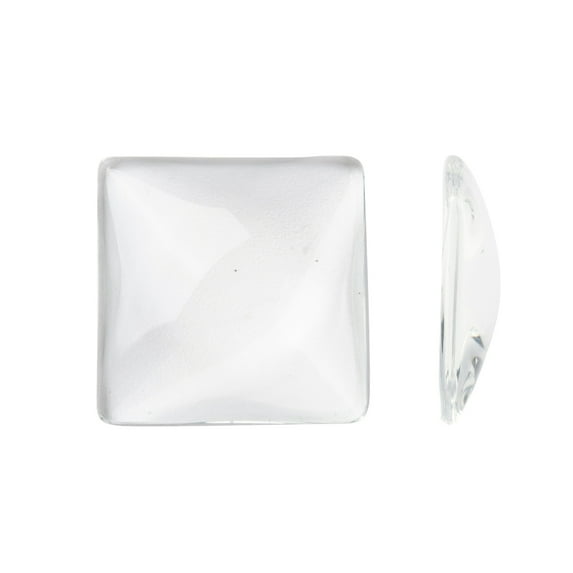 10pcs Transparent Glass Square Cabochons Clear 25x25x6mm