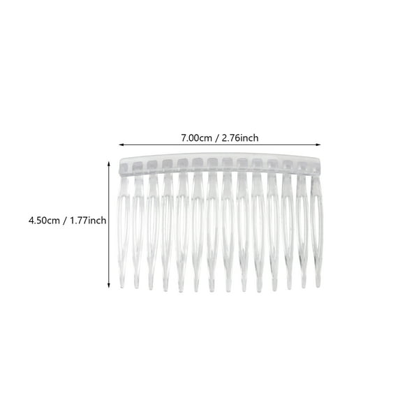 NUOLUX Transparent Hair Comb Clips 10Pcs 2.8x1.8x0.3in