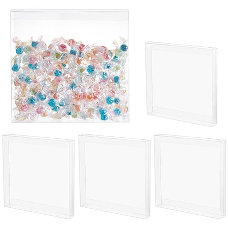 10pcs Transparent Plastic PVC box Gift Packaging Waterproof Folding box Square 20x20x2cm Plastic