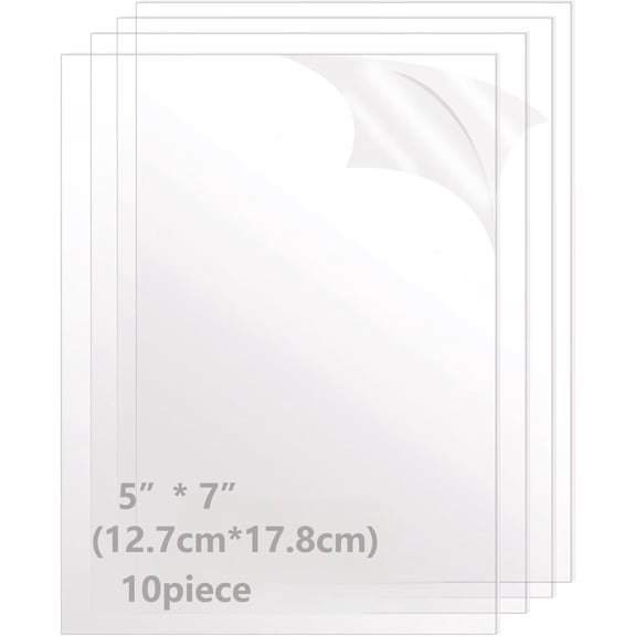 10pcs Transparent Plastic Sheets - Smooth White & Black Plastic Boards (5"x7") for Handicrafts, DIY Projects, Photo Frame Replacement, and Painting