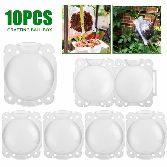 10pcs Tree Root Growing Box, EEEkit Air Layering Propagation Kit Reusable Half Transparent Plants Asexual Reproduction Grafting Ball