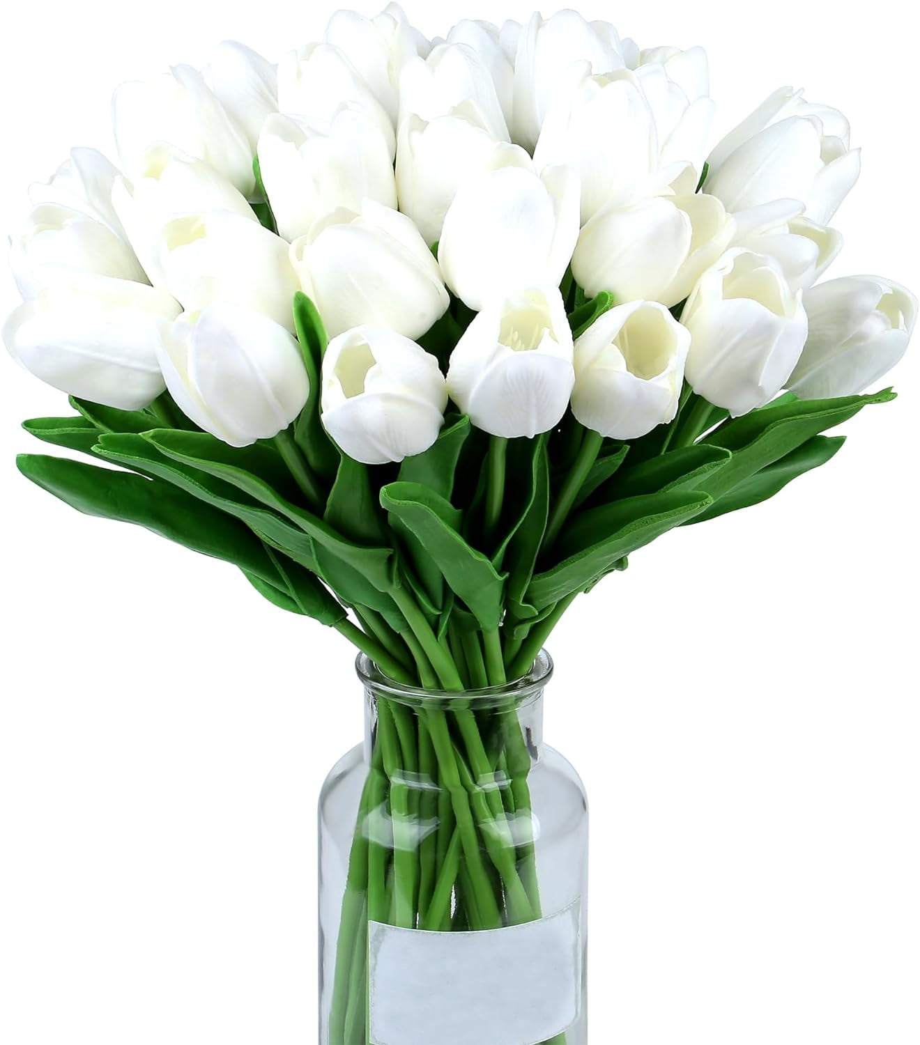 10pcs Tulips Fake Pink Artificial Flowers Real Touch 14" Silk Flower for Home Decor Wedding Bouquet Decorations Floral Arrangements(Fluorescent Pink)