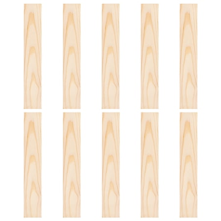 10pcs Unfinished Wood Blocks 10 x 1.5inch Rectangle Pine Wood Board 5.5mm Thick Sheets Carving Blocks for Arts Crafts DIY Paintings