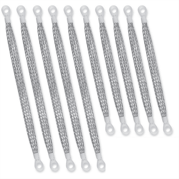 10pcs Universal Automotive Ground Straps,10/12inch Engine Strap Kit Braided Copper Straps