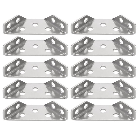 10pcs Universal Furniture Angle Corner Connector Stainless Steel Support Bracket
