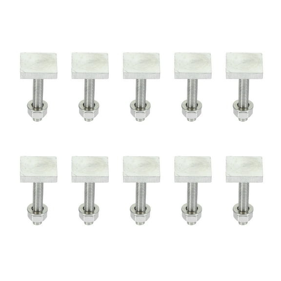 10pcs Universal T Shaped Bolt for Roof Rack Rooftop T Shaped Track Bolts W/ Nuts Washers Bike Rack Cross Bar Adapter