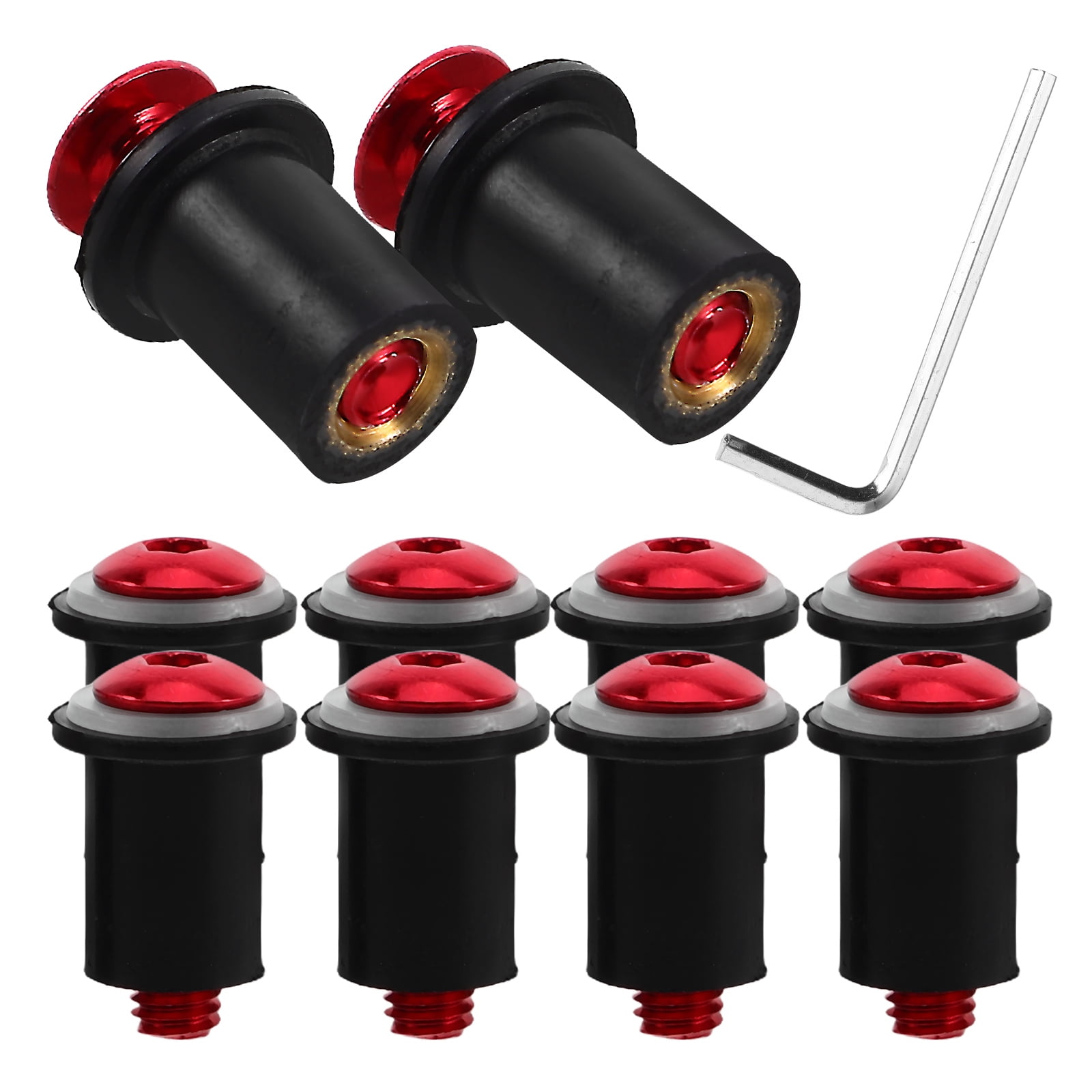 10pcs Universal Windscreen Screws And Bolts For Motorcycle Windscreen Mounting, Windproof Fairing Fasteners, And Decorative Nuts