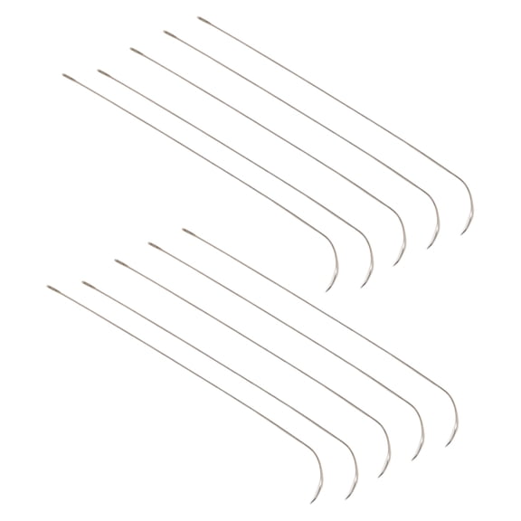 Multipurpose Alloy Beading Needle 10 Pack Curved Tip Enhanced Hole For Glass Metal Beads Crafting Projects