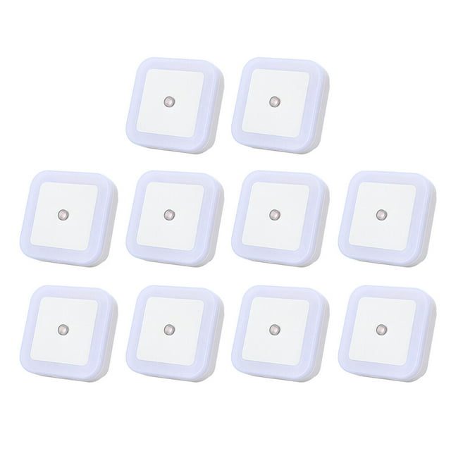 10pcs Useful LED Night Light Sensor Lamp Bedside Night Lamp with US