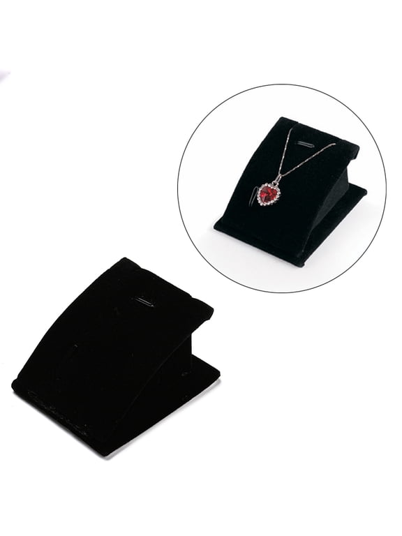 10pcs Velvet Curved Jewelry Displays For Necklaces and Pendants Black 3.9x6.3x7.5cm