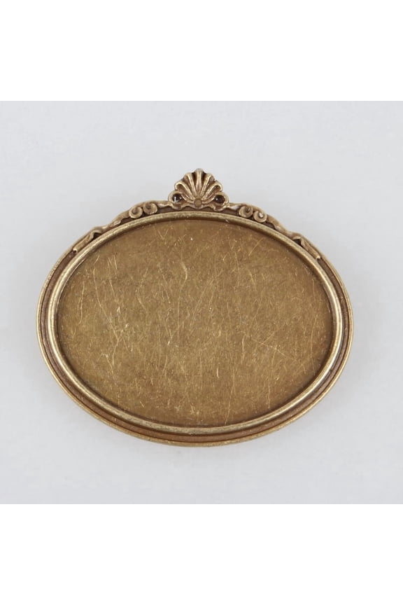 10pcs Vintage Alloy Brooch Cabochon Bezel Settings with Iron Pin Brooch Back Bar Findings Oval Cadmium Free & Nickel Free & Lead Free Bronze Tray: 40x30mm 40x45x2mm Pin: 0.6mm