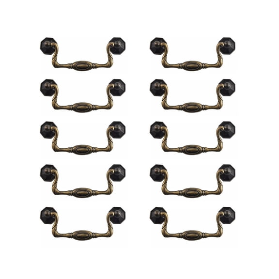 10pcs Vintage Cabinet Pulls Handles 3.7 Inch Hole Centers Cabinet Dresser Drawer Drop Rings Handles Furniture Hardware