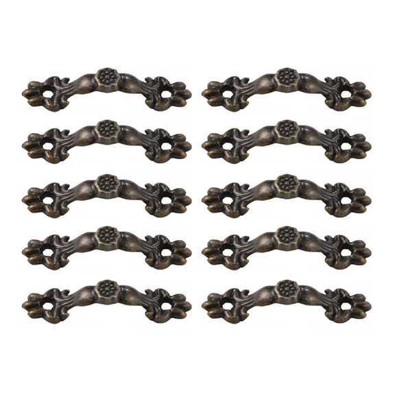 10pcs Vintage Drawer Pull Handles Antique Bronze/Gold 1.18 Inch Hole Centers Vintage Cabinet Pulls for Furniture, Dresser, Cupboard, Wardrobe