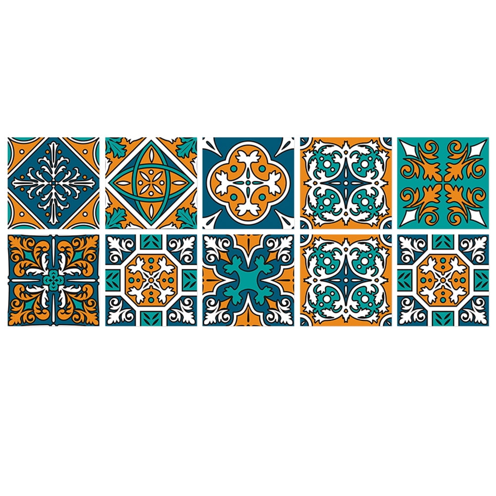 10pcs Vintage Style Tile Stickers Tile Decals Kitchen Peel and Stick ...