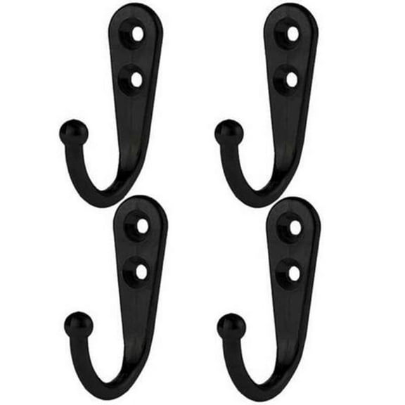 10pcs Vintage Wall Hooks With Screws Hangers Door Wall Metal Screws Zinc Alloy Hanger Hook For Home Decorative Hanging Storage Black Smile Home