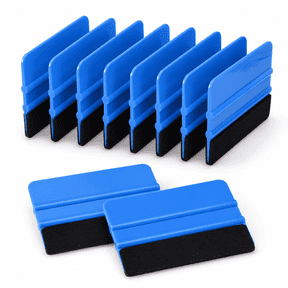 10‑Pcs Blue 4‑Inch Vinyl Squeegee, Reusable Car Decal Applicator Scraper with Black Felt Edge, Window Tint & Wallpaper Smoothing Installation Tool