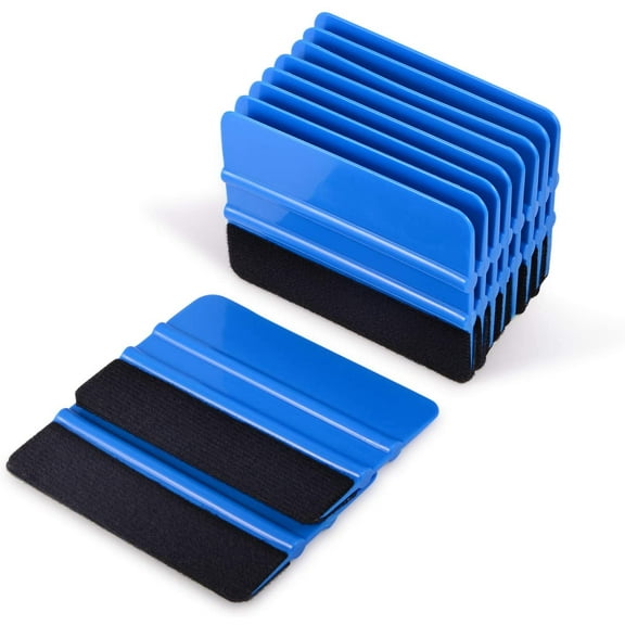 10pcs Vinyl Squeegee 4 Inch Car Vinyl Scraper Decal Applicator Window Tint Wallpaper Smoothing Tool with Black Fabric Felt Edge -Gold