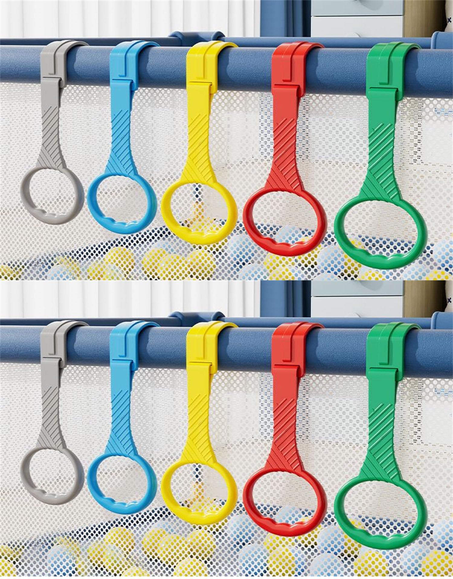 Color Rings Baby 10pcs Walk Assistant Plastic Baby Crib Pull Rings for Baby Baby Pull Up ...