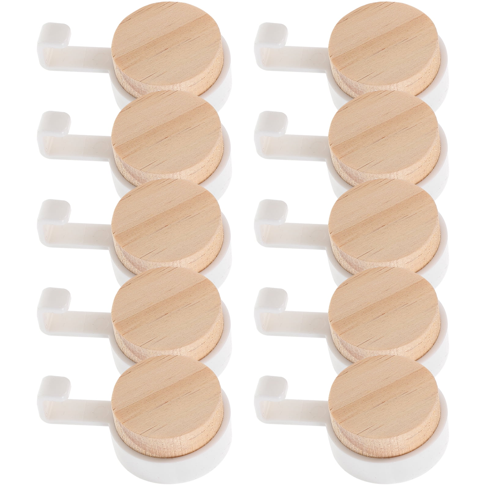 10pcs Wall Hanging Hooks Wooden Hooks Wall Adhesive Hooks Decorative Key Hooks Bag Hooks Walmart