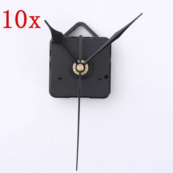 10pcs Wall Quartz Clock Movement Mechanism Repair DIY Tool Kit + Black Hands New