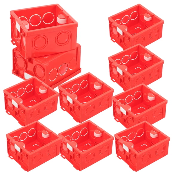 CHICHUMID 10Pcs Red Wall Mounted Junction Boxes with Buckle Connection and Flame Retardant Material for Home Use